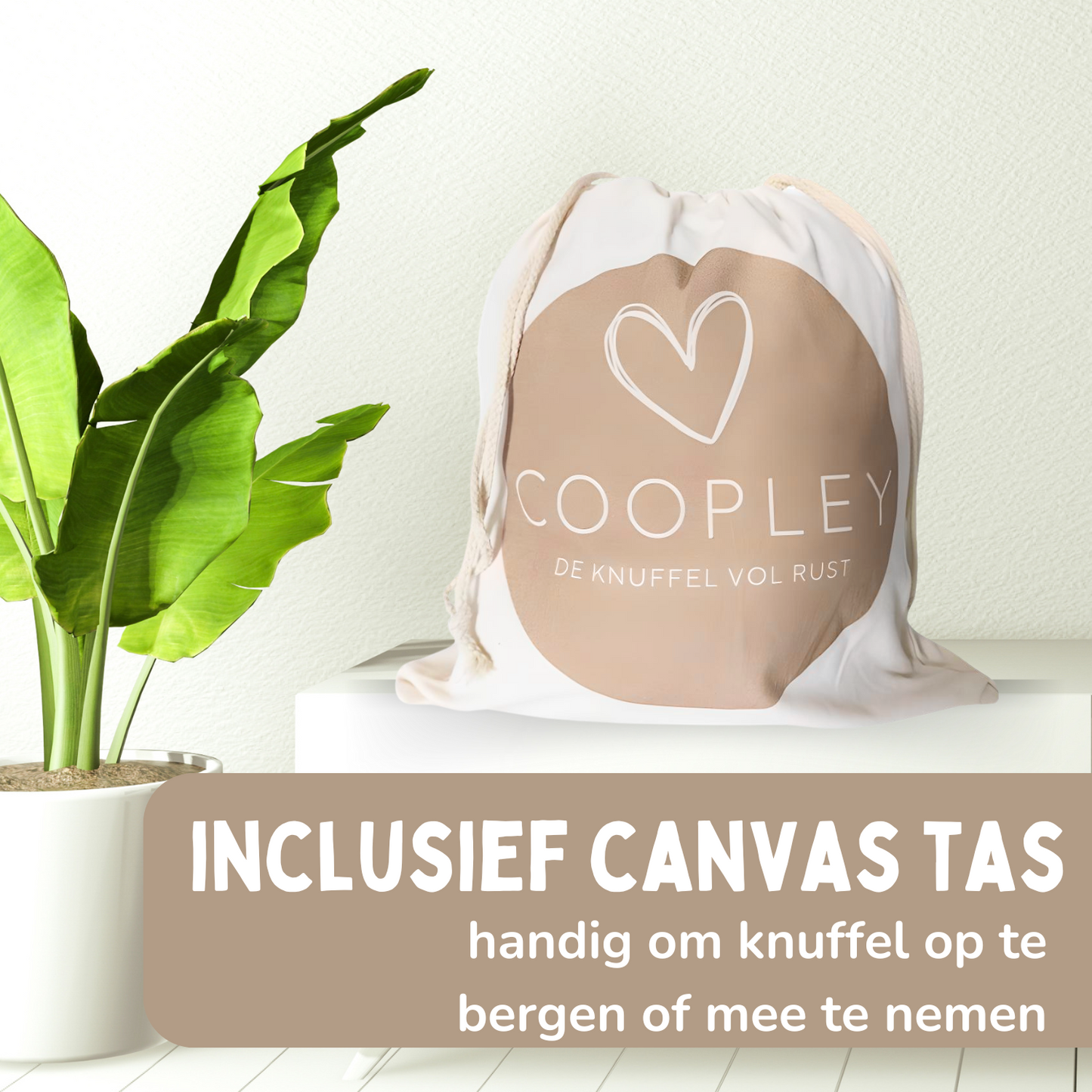 Verzwaringsknuffel 2Kg - Verzwaarde Knuffel - Coco Konijn - Weighted Stuffed Animal - Sensorisch Speelgoed - Voor Kinderen En Volwassenen - Bruin - Met Canvas Opbergtas