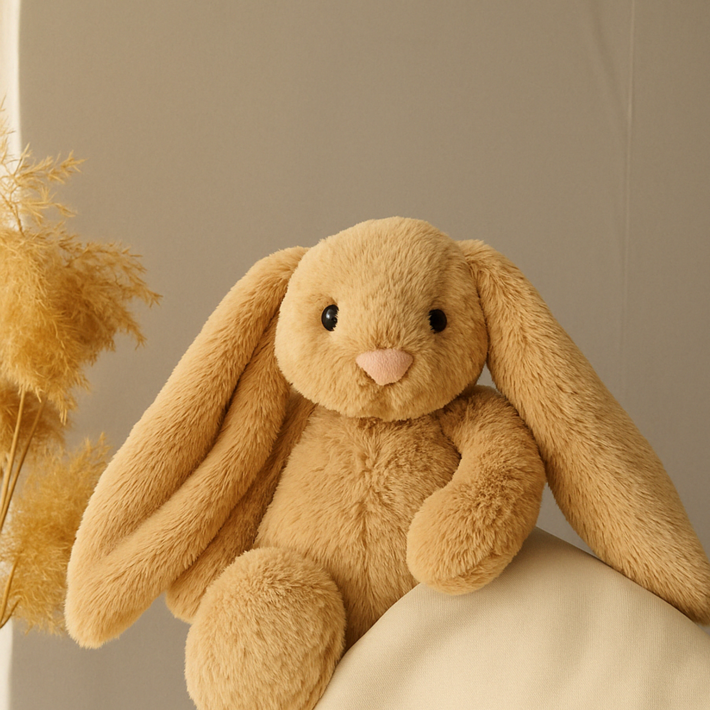 Verzwaringsknuffel 2Kg - Verzwaarde Knuffel - Coco Konijn - Weighted Stuffed Animal - Sensorisch Speelgoed - Voor Kinderen En Volwassenen - Bruin - Met Canvas Opbergtas