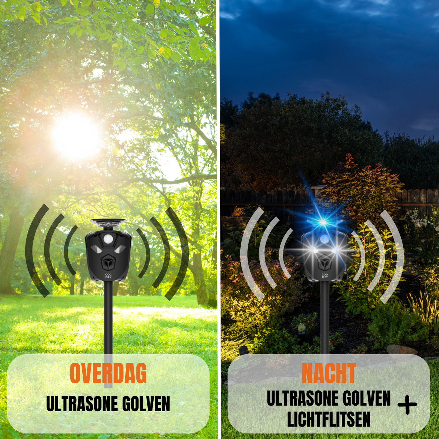 Ultrasone Kattenverjager en Mollenverjager Op Zonneenergie