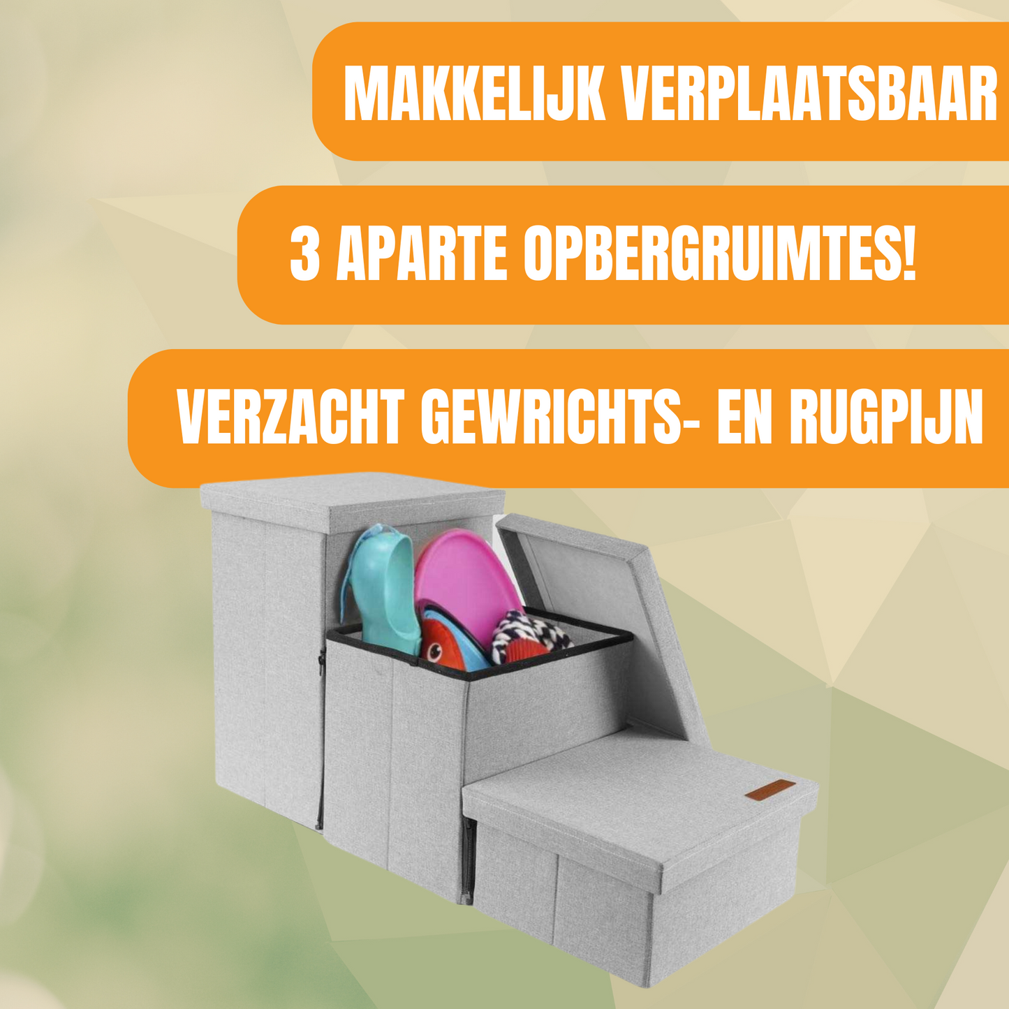 Hondentrap Stevig Model 2025 Met Opbergruimte - Trap Hond - tot 60 KG - Grijs