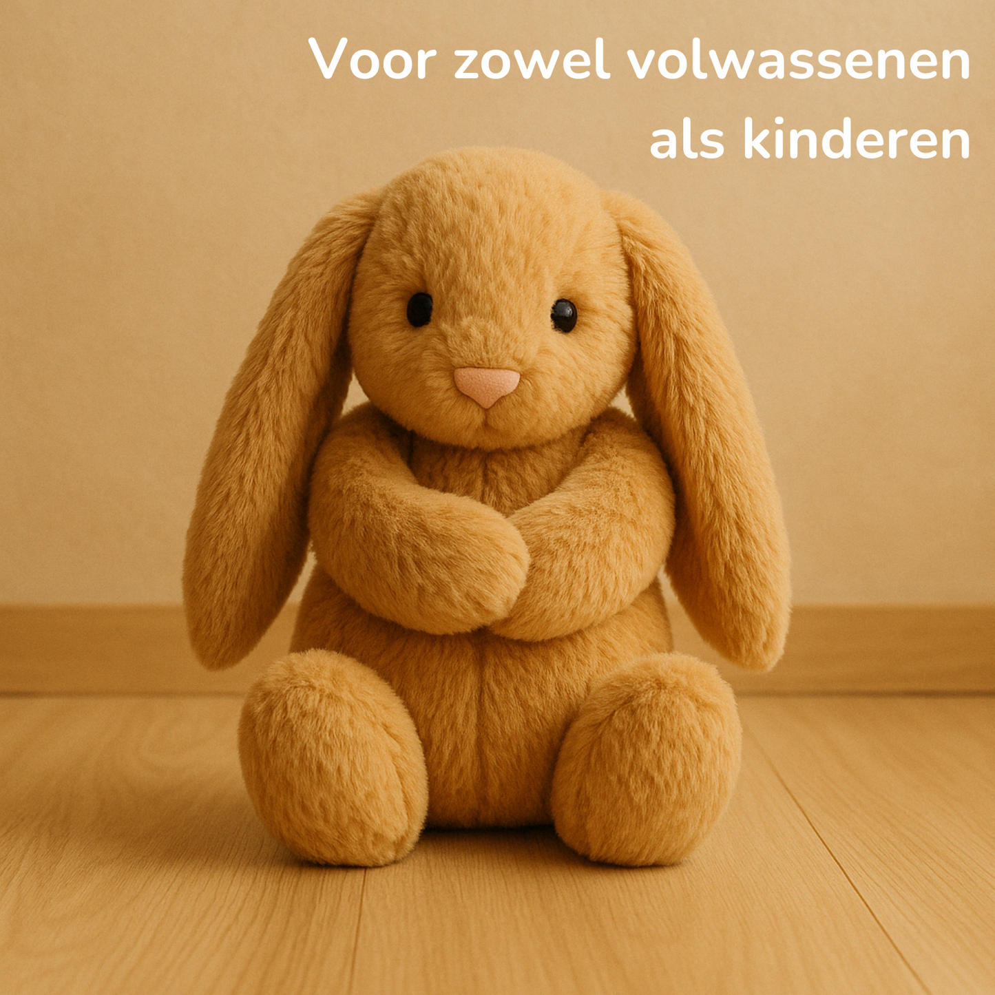 Verzwaringsknuffel 2Kg - Verzwaarde Knuffel - Coco Konijn - Weighted Stuffed Animal - Sensorisch Speelgoed - Voor Kinderen En Volwassenen - Bruin - Met Canvas Opbergtas