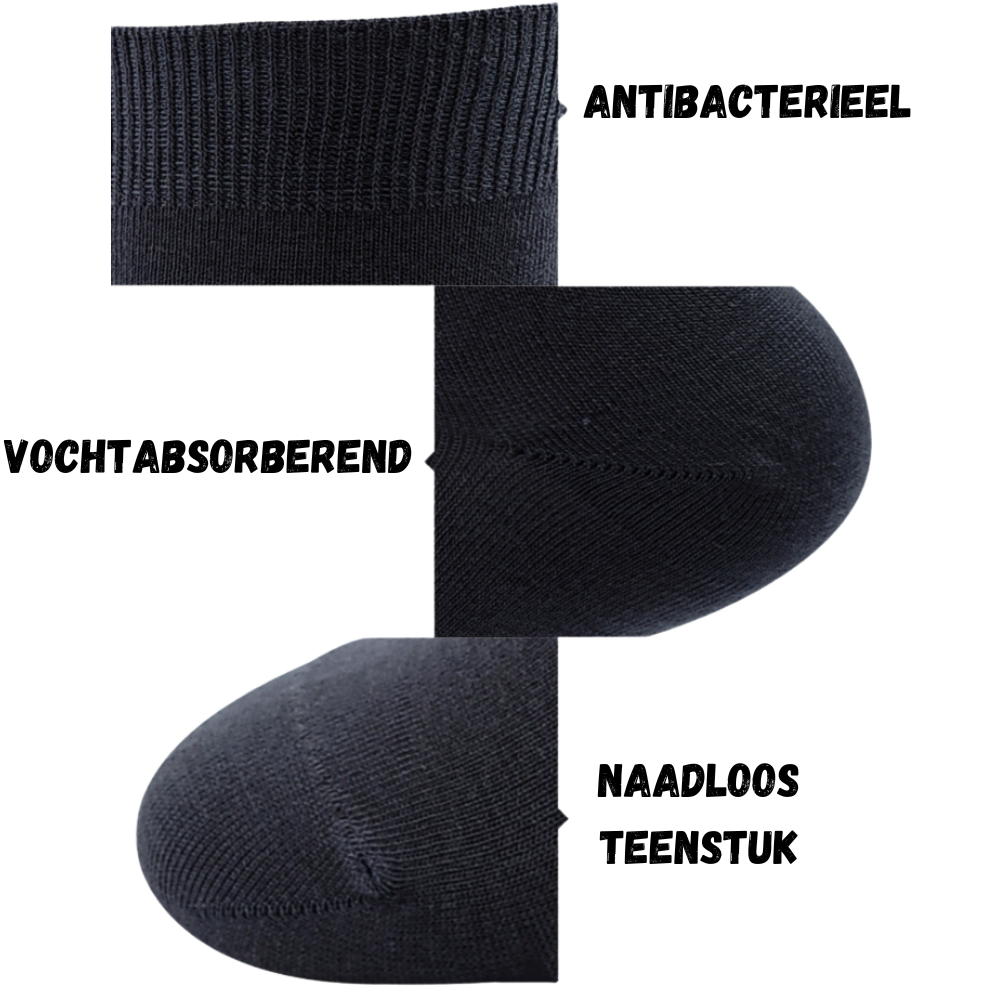Bamboe FreshFit™ Sokken Zwart 3 Paar - Maat 41-46