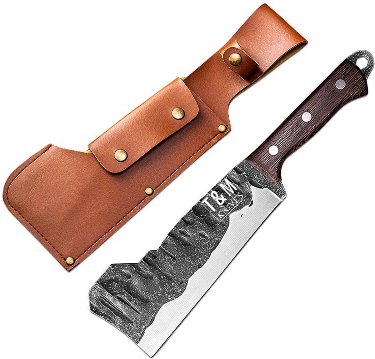 T&M Knives® – Kochmesser aus gehämmertem Stahl