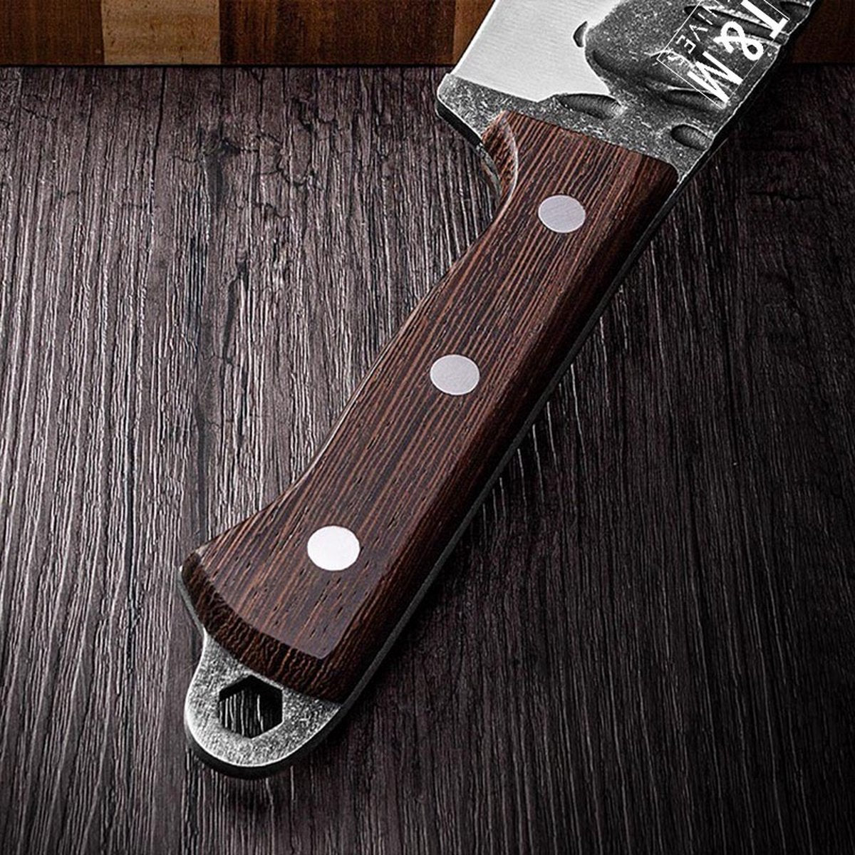 T&M Knives® – Kochmesser aus gehämmertem Stahl