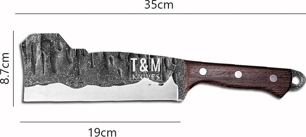 T&M Knives® – Kochmesser aus gehämmertem Stahl