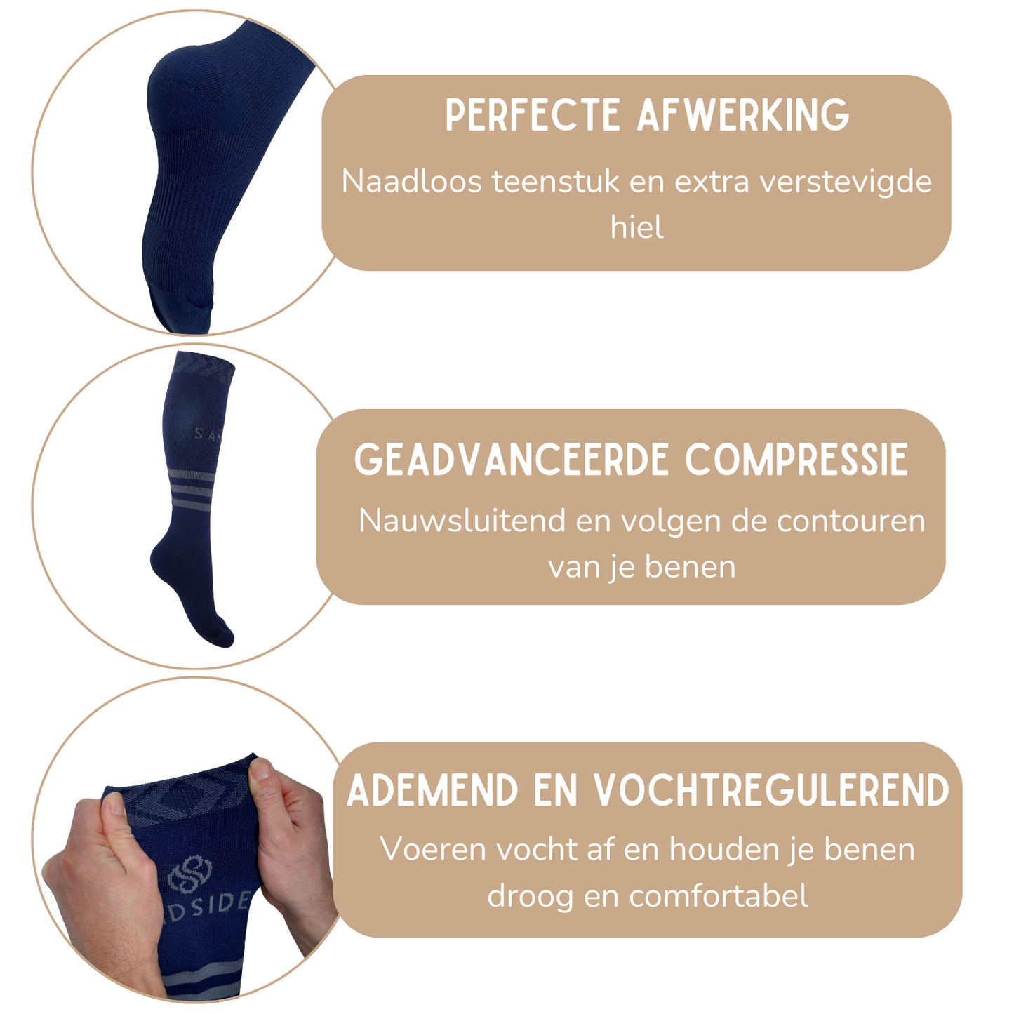 Compressiekousen Premium Sport Athletic - 2 Paar Unisex