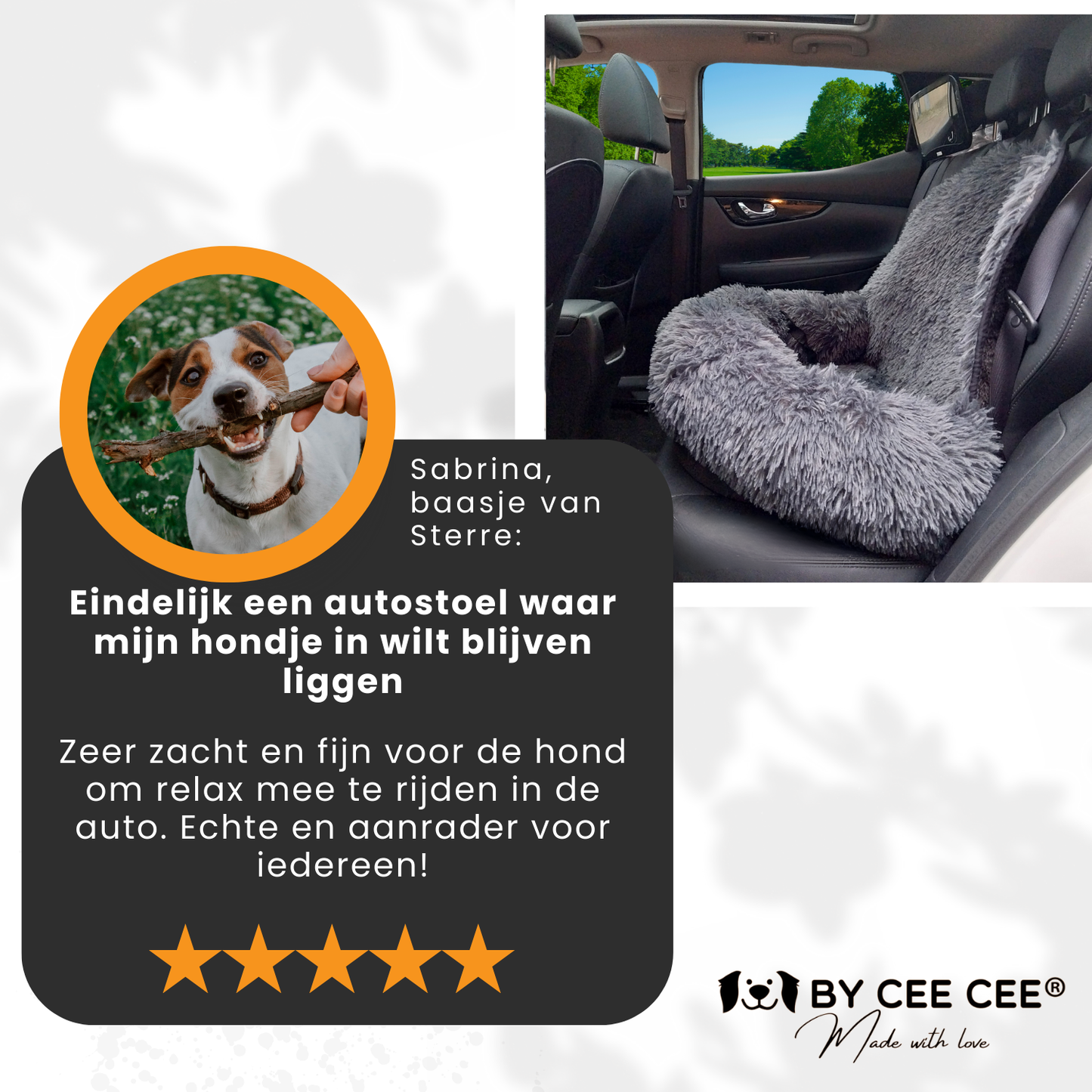 Autostoel Fluffy - De Ideale Hondenstoel Voor Onderweg - Donkergrijs S