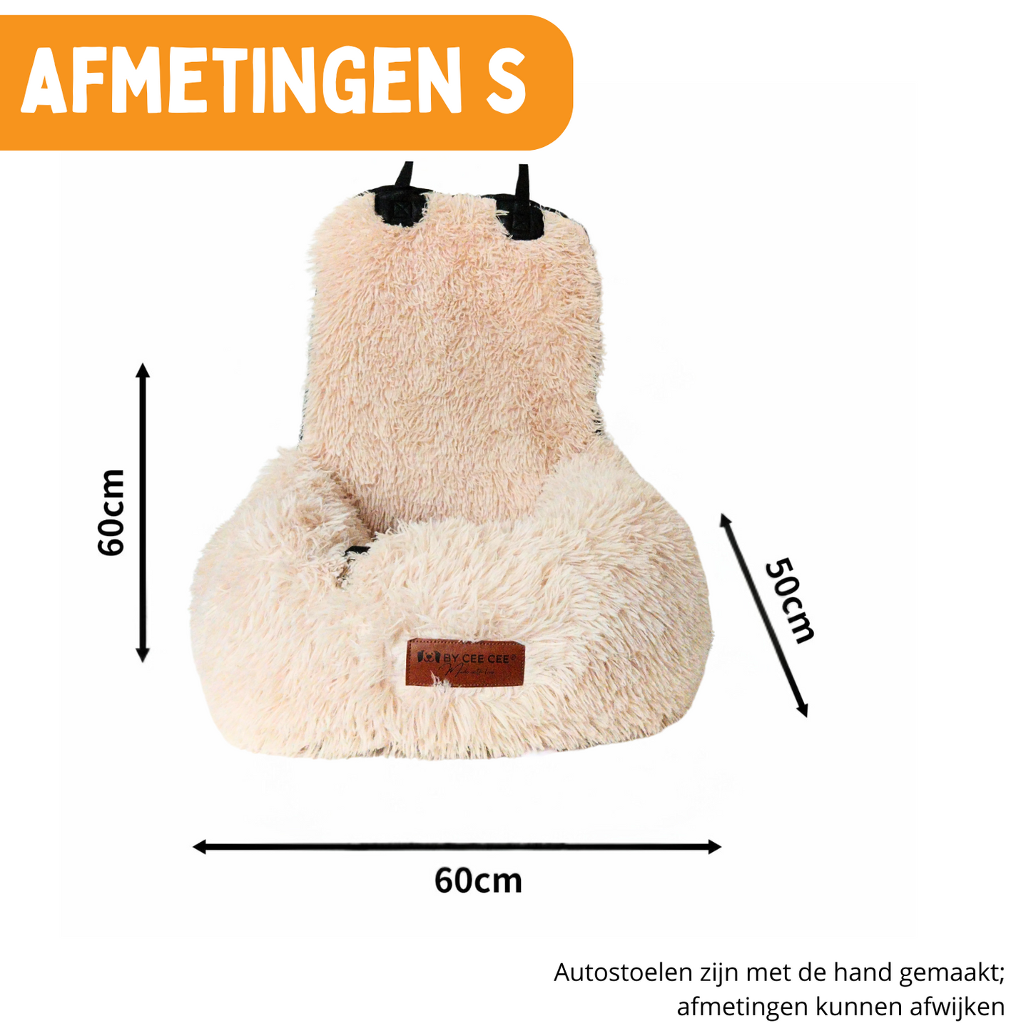 Autostoel Fluffy - De Ideale Hondenstoel Voor Onderweg - Beige S