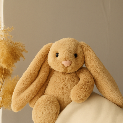 Verzwaringsknuffel 2Kg - Verzwaarde Knuffel - Coco Konijn - Weighted Stuffed Animal - Sensorisch Speelgoed - Voor Kinderen En Volwassenen - Bruin - Met Canvas Opbergtas