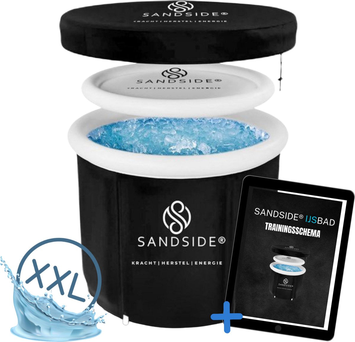 Sandside IJsbad 2024 - Opvouwbaar Bad - Ice Bath - Zitbad Voor Volwassenen - Bath Bucket - Inklapbaar bad - Wim Hof