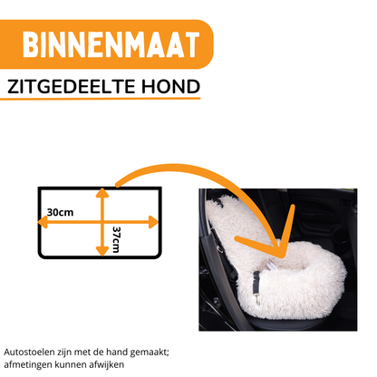 Autostoel Fluffy - De Ideale Hondenstoel Voor Onderweg - Beige S