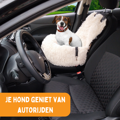 Autostoel Fluffy - De Ideale Hondenstoel Voor Onderweg - Beige S