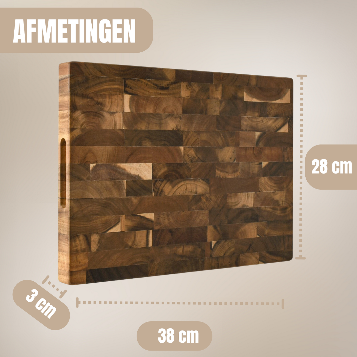 T&amp;M Knives Akazien-Premium-Schneidebrett aus Holz