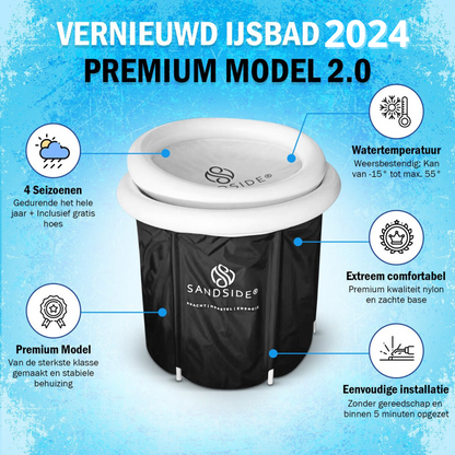 Sandside IJsbad 2024 - Opvouwbaar Bad - Ice Bath - Zitbad Voor Volwassenen - Bath Bucket - Inklapbaar bad - Wim Hof