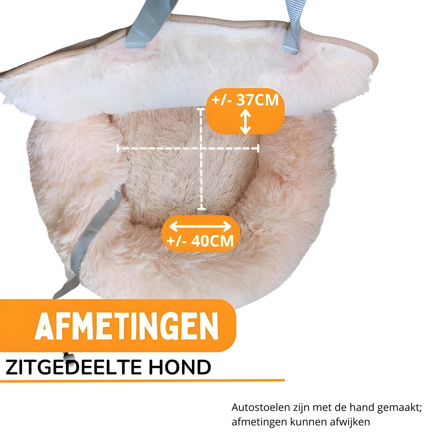 Autostoel Fluffy - De Ideale Hondenstoel Voor Onderweg - Beige M Achterbank