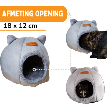 Kattenmand Premium - Kattenhuis - Katten Iglo - Kattentunnel - Grijs