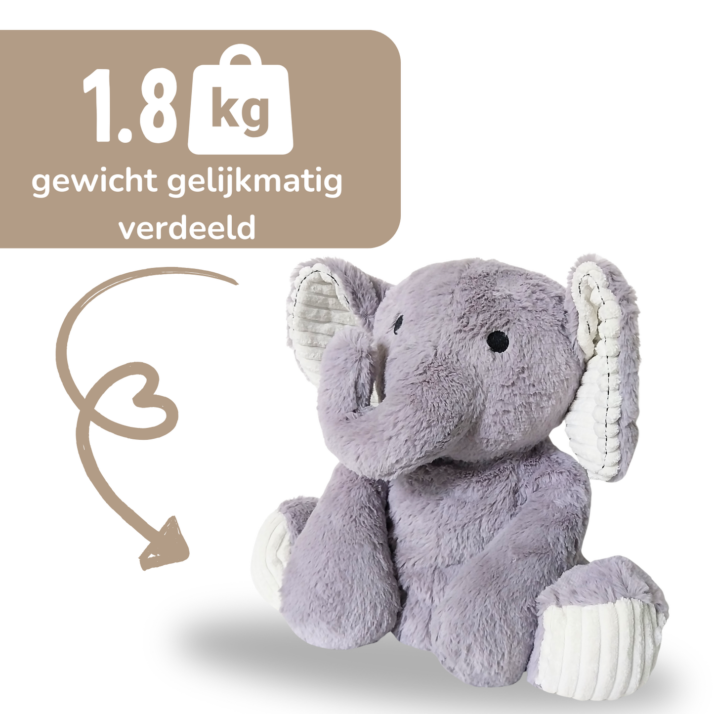 Coopley Verzwaringsknuffel Ollie Olifant - Voor Kinderen En Volwassenen