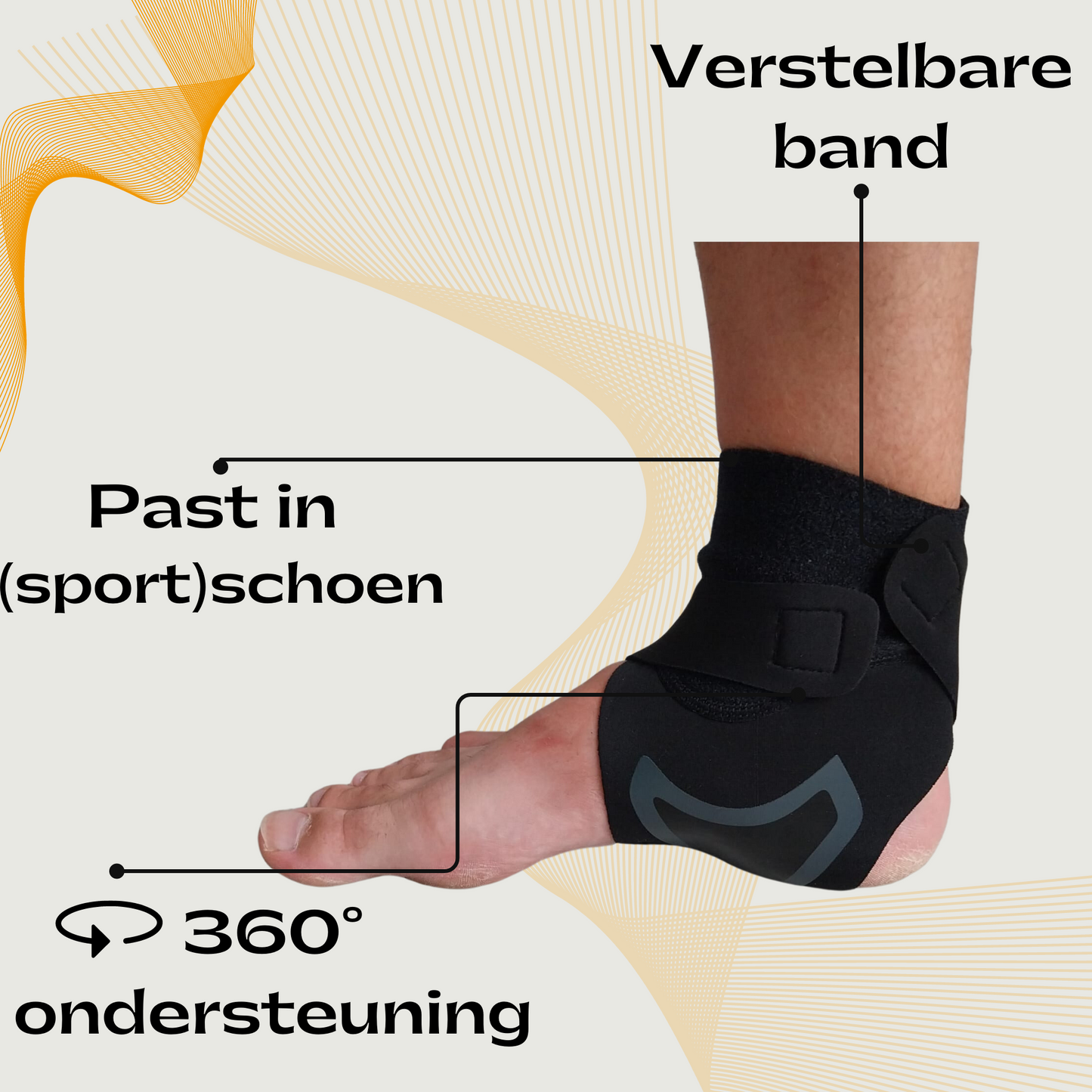 Sandside - Enkelbrace - Premium Verstelbare Enkel Brace - Enkel Brace Dames en Heren - Klittenband - Zwachtelband