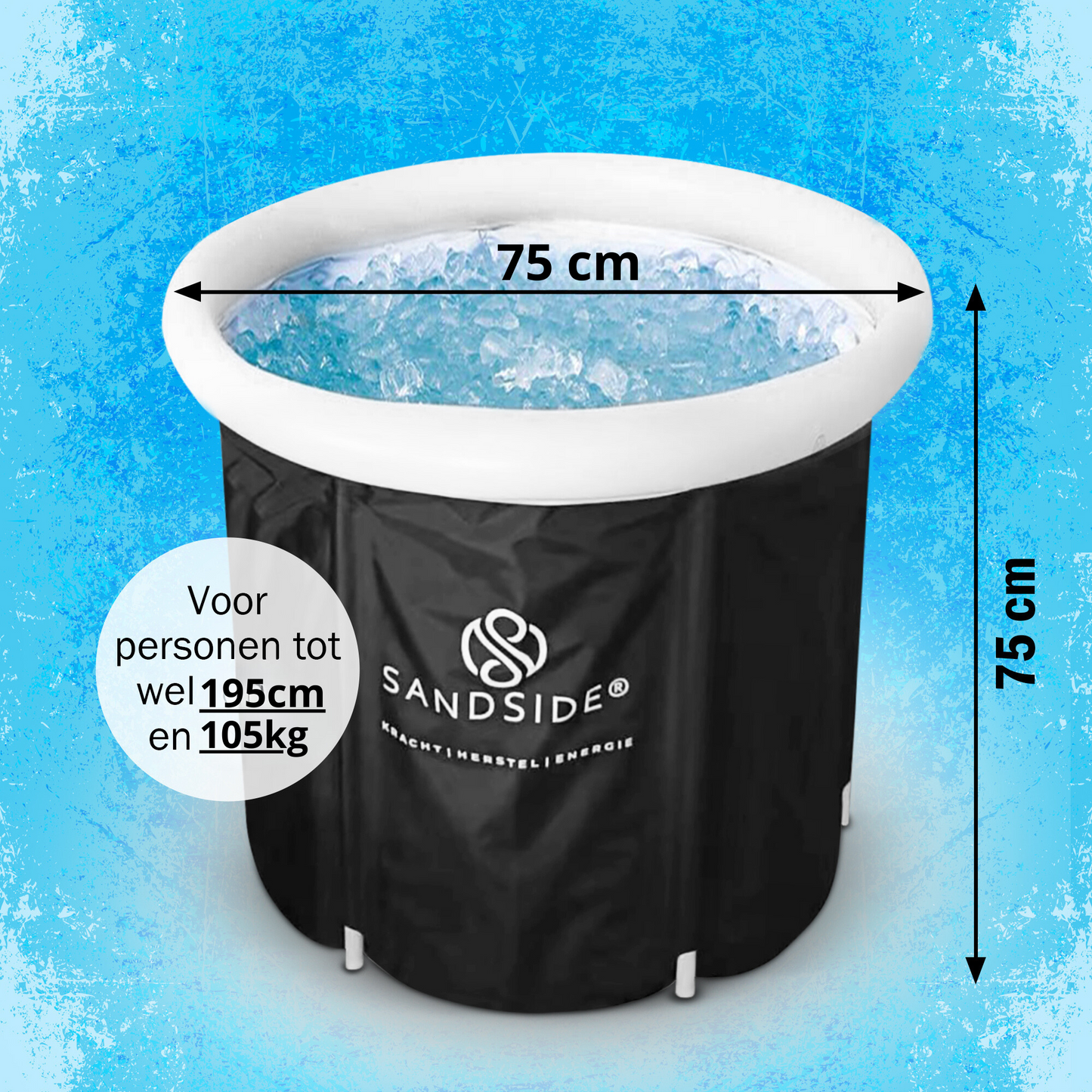 Sandside IJsbad 2024 - Opvouwbaar Bad - Ice Bath - Zitbad Voor Volwassenen - Bath Bucket - Inklapbaar bad - Wim Hof