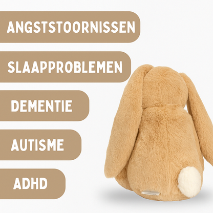 Verzwaringsknuffel 2Kg - Verzwaarde Knuffel - Coco Konijn - Weighted Stuffed Animal - Sensorisch Speelgoed - Voor Kinderen En Volwassenen - Bruin - Met Canvas Opbergtas