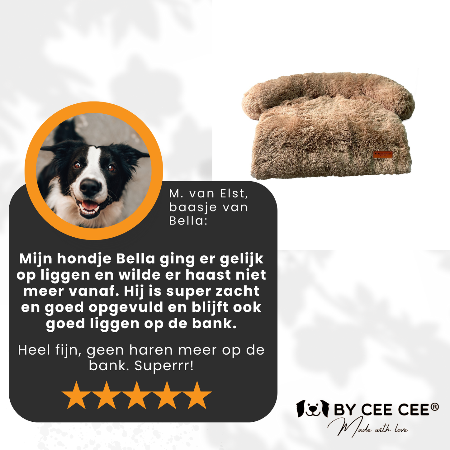 By Cee Cee - Origineel Hondendeken Bank – Fluffy Mokka M 90x90