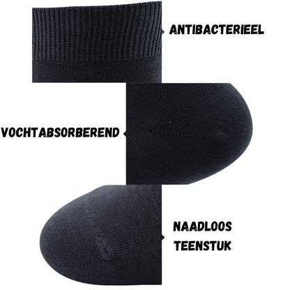 Bamboe FreshFit­™ Sokken Zwart 3 Paar - Maat 41-46