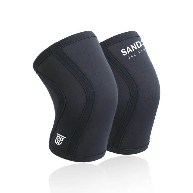 Sandside Knee Sleeves Powerlifting - 7 MM Neopreen Zwart