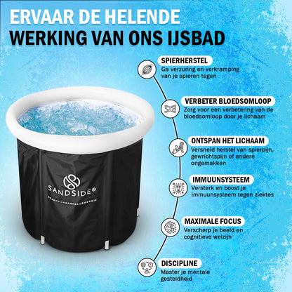 Sandside IJsbad 2024 - Opvouwbaar Bad - Ice Bath - Zitbad Voor Volwassenen - Bath Bucket - Inklapbaar bad - Wim Hof