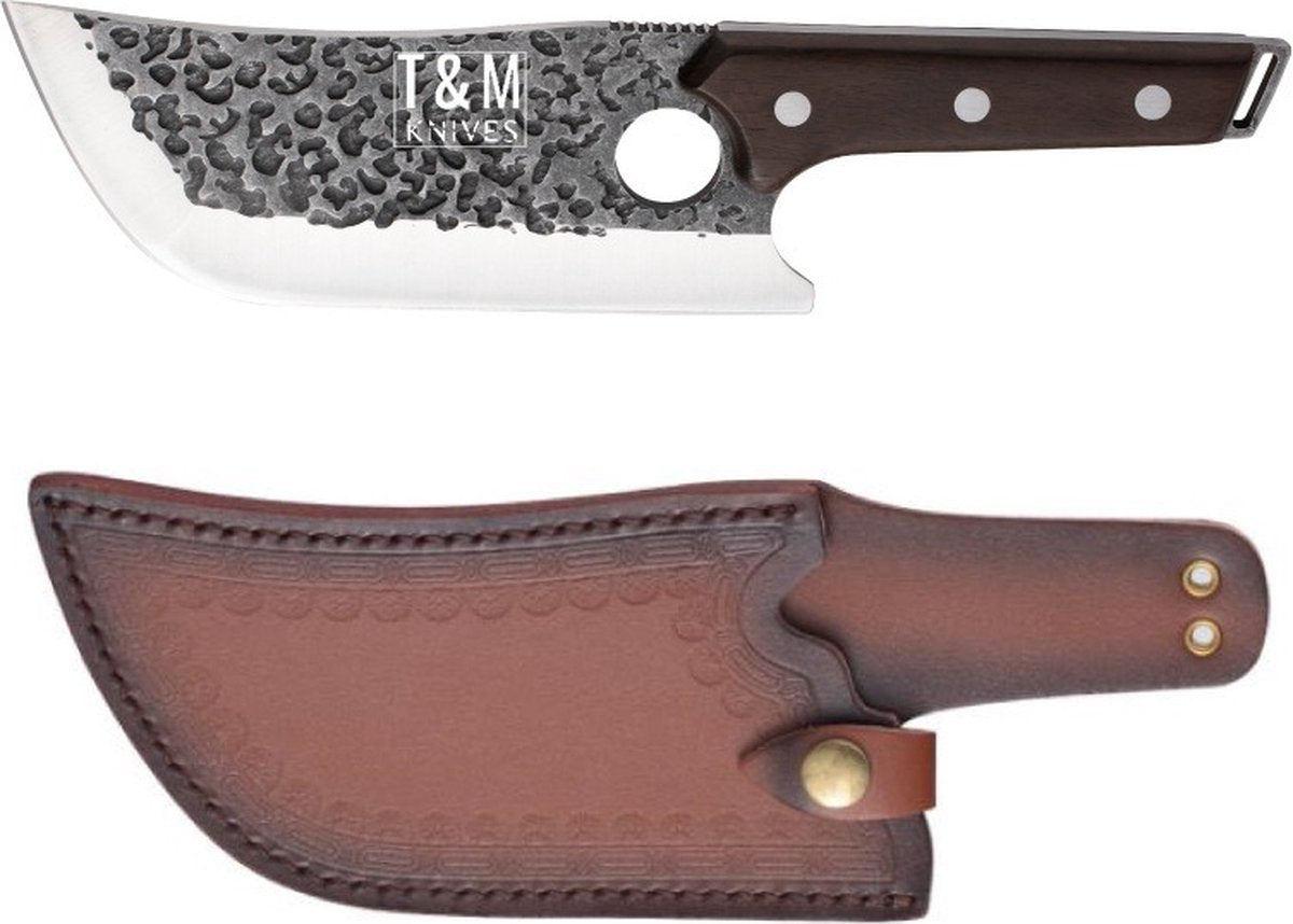 T&amp;M Knives® – Hackbeil, gehämmert mit Laserloch