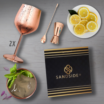 Gin Tonic Gläser – Cocktailgläser Rosé Kupfer – Gin Tonic Geschenkset