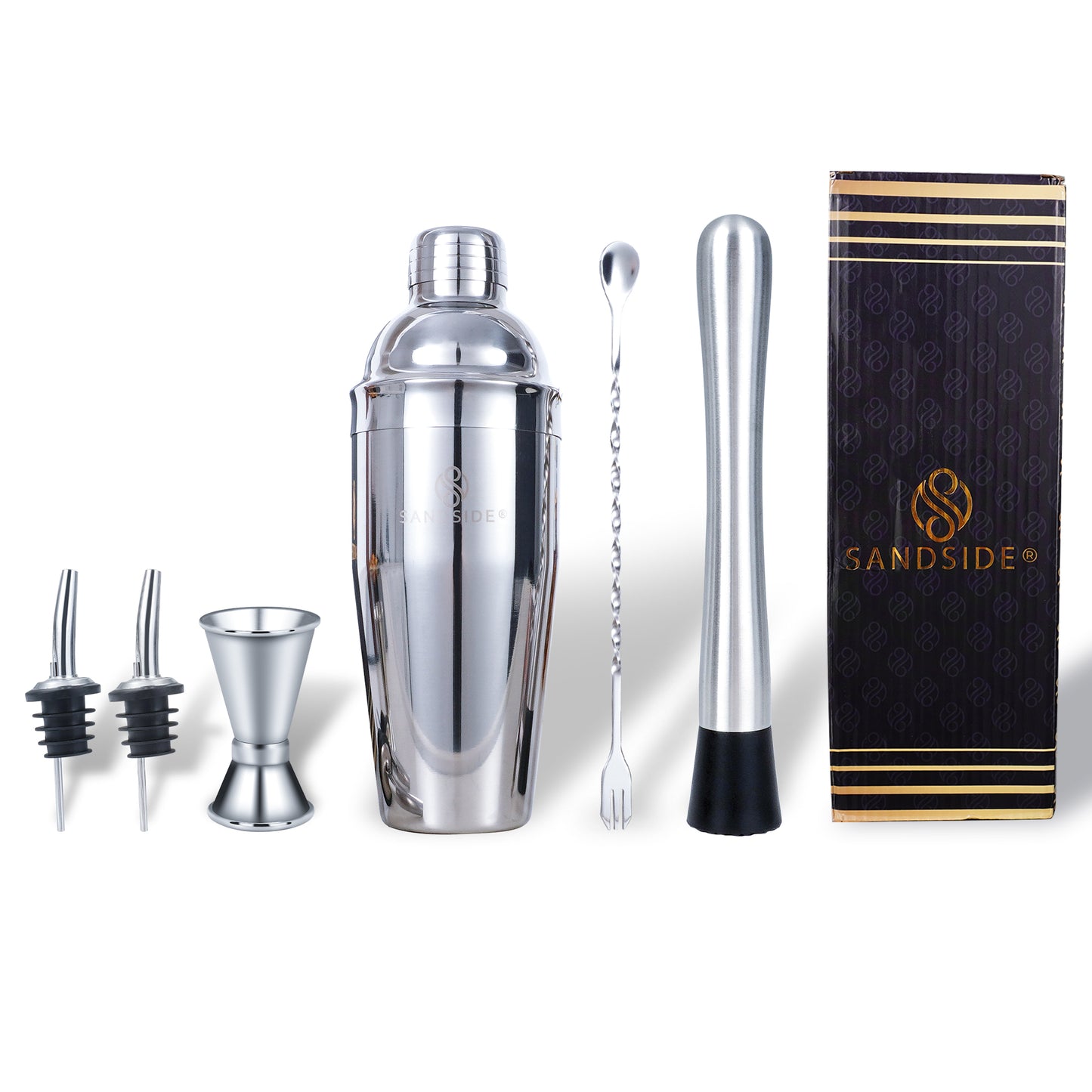 Cocktailset Silver Premium 7-Delig Topklasse – Luxe Giftbox