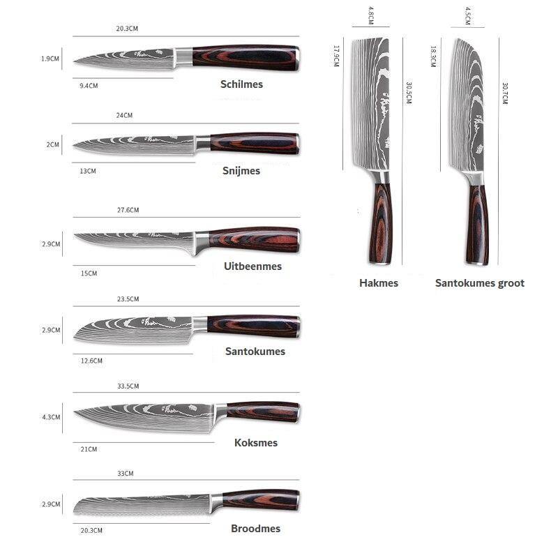 T&M Knives - Complete Messenset Damascus Print - T&M Knives