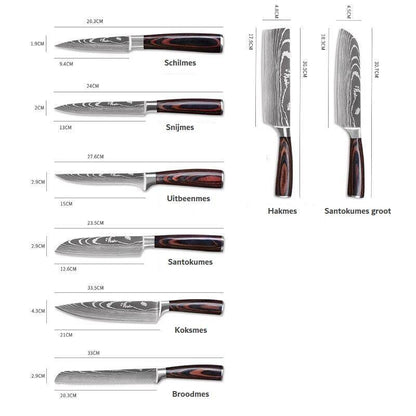 T&M Knives - Complete Messenset Damascus Print - T&M Knives