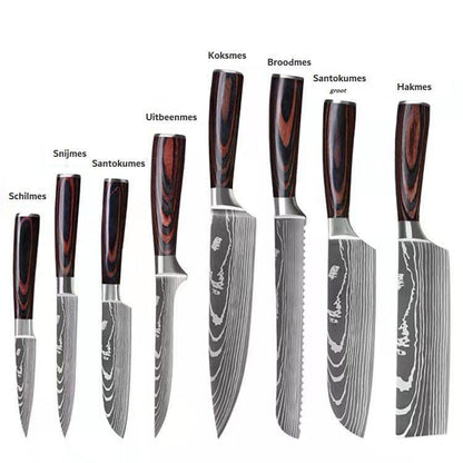 T&M Knives - Complete Messenset Damascus Print - T&M Knives