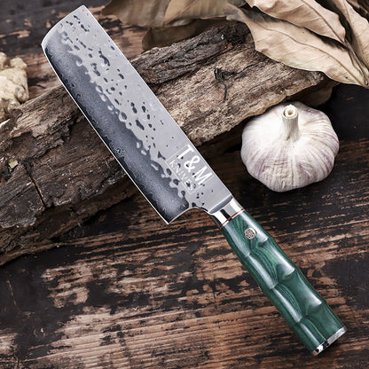 T&M Knives® - Damascus Mes Kiritsuke en Nakiri Parelmoer