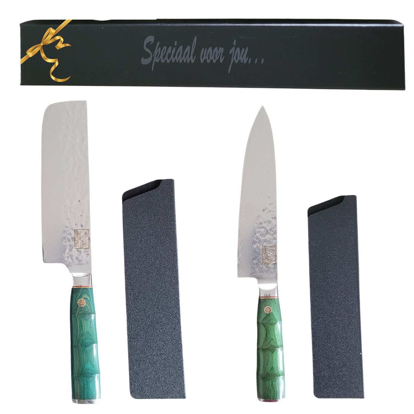 T&amp;M Knives® - Damastmesser Kiritsuke und Nakiri-Perlmutt