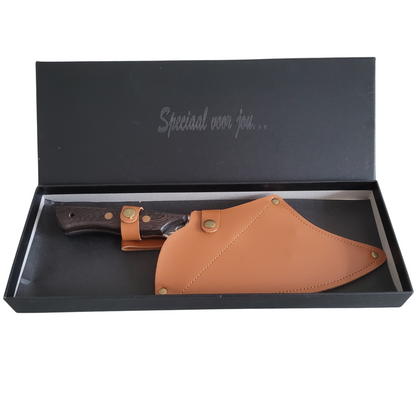 T&M Knives® - Hakmes Thors 32cm - Tijgerprint Koksmes Gelaserd Staal