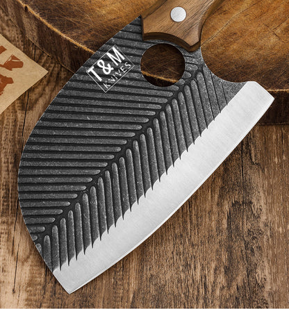 T&amp;M Knives® – Hackmesser Gydas – Luxuriöses gehämmertes japanisches Kochmesser