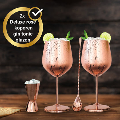 Gin Tonic Gläser – Cocktailgläser Rosé Kupfer – Gin Tonic Geschenkset