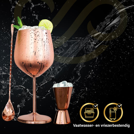 Gin Tonic Gläser – Cocktailgläser Rosé Kupfer – Gin Tonic Geschenkset