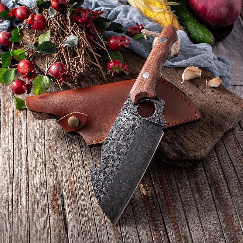 T&M Knives - Gehamerd Koksmes Met Opener - T&M Knives